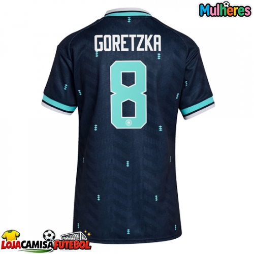 Camisa de Futebol Alemanha Leon Goretzka #8 Equipamento Secundário Mulheres Mundo 2026 Manga Curta